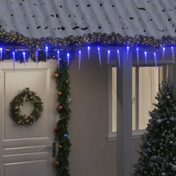 vidaXL Christmas Icicle Light 200 LEDs Blue 20 m Acrylic PVC