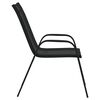 vidaXL Stackable Garden Chairs 4 pcs Black Textilene Fabric