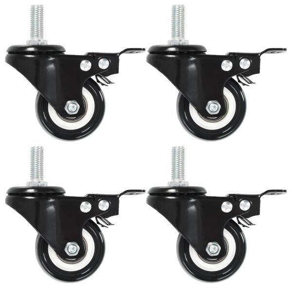 vidaXL Swivel Casters with Brakes 4 pcs 50 mm
