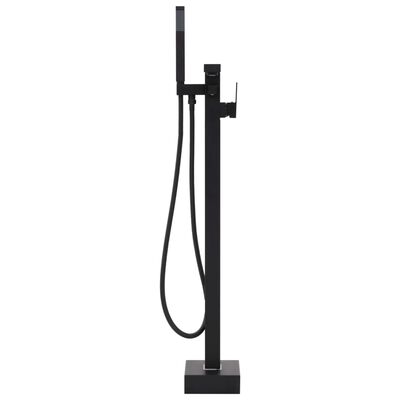 vidaXL Freestanding Bathtub and Faucet 204 L 90 cm Black