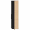 vidaXL Bookcase with Drawer Black Oak 30 x 42.4 x 185.2 cm