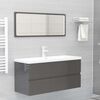 vidaXL 2 Piece Bathroom Furniture Set High Gloss Grey Engineered Wood