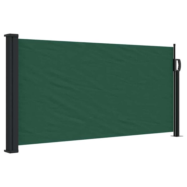 vidaXL Retractable Side Awning Dark Green 100x300 cm