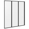 vidaXL Shower Screen Folding Black 132 x 2 x 140 cm Aluminium and PP