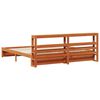 vidaXL Bed Frame with Headboard Wax Brown 180 x 200 cm Solid Pine Wood