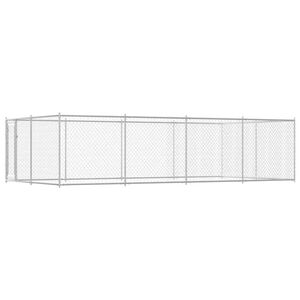 vidaXL Dog Kennel | Silver | Galvanised Steel | Large | Dog Kennel | Rectangular