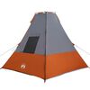 vidaXL Tipi Tent with Roof Grey and Orange 383 x 338 x 217 cm Taffeta