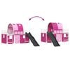 vidaXL Kids'Loft Bed Frame with Curtains, Arch, Slide White and Pink
