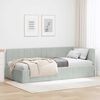 vidaXL Corner Bed Frame Light Grey 90 cm x 200 cm Velvet