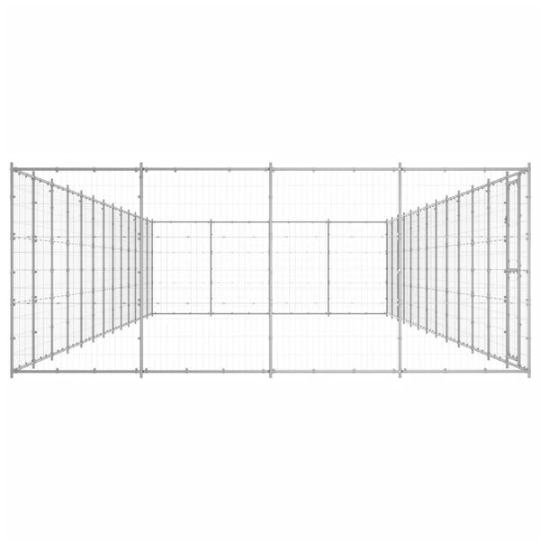 vidaXL Outdoor Dog Kennel Galvanised Steel 53.24 m&sup2;