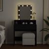 vidaXL Dressing Table with LED Black 80x41x144.5 cm