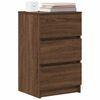 vidaXL Bedside Cabinet with 3 Drawers Brown Oak 39x35x65 cm
