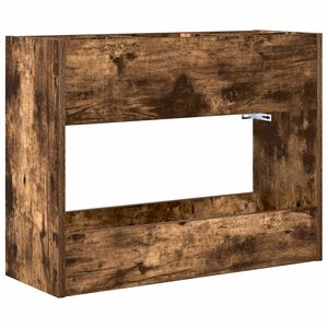 vidaXL Umbrella Stand Smoked Oak 65 x 24 x 50 cm Engineered Wood