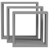 vidaXL Wall Cube Shelves 3 pcs Grey MDF