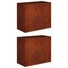 vidaXL Garden Planter 2 pcs Rusty 60 x 30 x 50 cm Weathering Steel