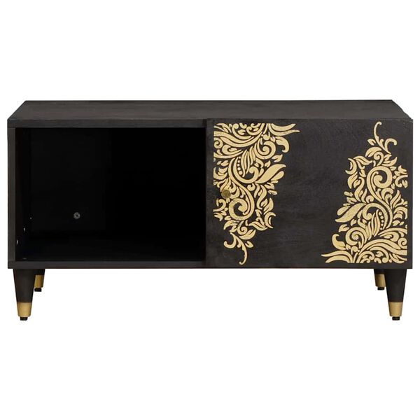 vidaXL Coffee Table Black 80 x 50 x 40 cm Solid Mango Wood