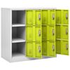 vidaXL Locker Cabinets 2 pcs Light Grey and Green 90x45x92.5 cm Steel