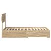 vidaXL Bed Frame Sonoma Oak and Silver 75 x 190 cm Engineered Wood
