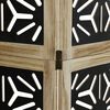 vidaXL Room Divider 3 Panels Brown and Black Solid Wood Paulownia