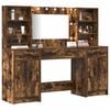 vidaXL Dressing Table Set with Drawer 3 pcs Smoked Oak Engineered Wood