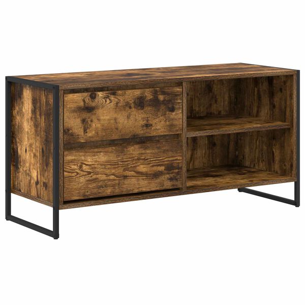 vidaXL TV Cabinet Smoke Oak 100 x 36 x 49.5 cm Engineered Wood