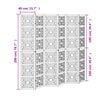vidaXL Room Divider 6 Panels Brown and Black Solid Wood Paulownia