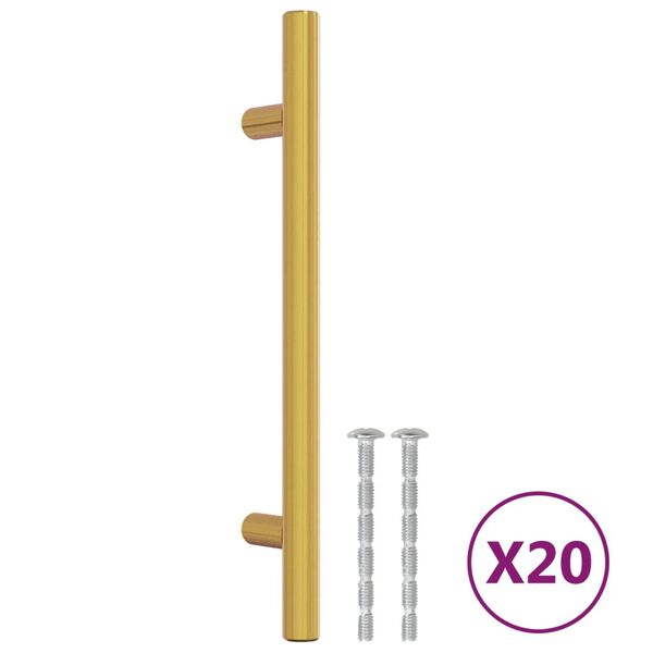 vidaXL Cabinet Handles 20 pcs Gold 128 mm Stainless Steel