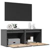 vidaXL Wall Cabinets 2 pcs Grey 45x30x35 cm Solid Pinewood