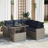 vidaXL 6 Piece Garden Sofa Set with Cushions Grey Poly Rattan Acacia