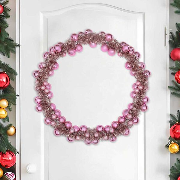 vidaXL Christmas Ball Garland Pink 186 cm Polystyrene