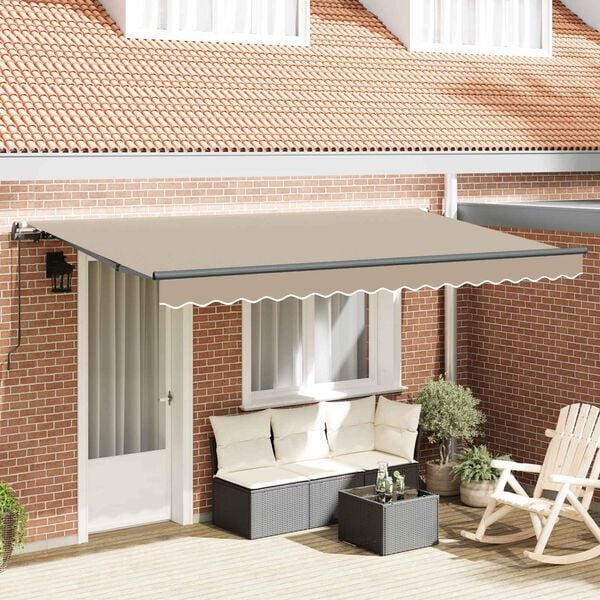 vidaXL Retractable Awning Manual Beige 400 x 200 cm Fabric
