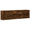 vidaXL TV Cabinet with LED Smoked Oak 180x34x50 cm Engineered Wood