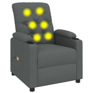 vidaXL Massage Chair Dark Grey Fabric