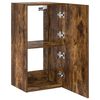 vidaXL TV Wall Cabinet with LED Lights Smoked Oak 40.5x35x80 cm