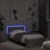 vidaXL Bed Frame without Mattress with LED Lights Concrete Grey 100x200 cm