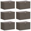 vidaXL Storage Box 6 pcs Grey 60 x 43 x 35 cm Non-woven fabric