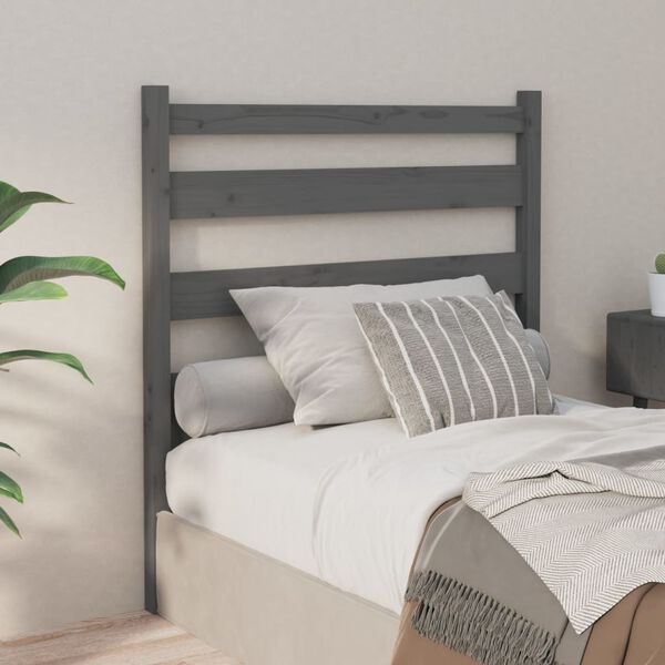 vidaXL Bed Headboard Grey 96x4x100 cm Solid Wood Pine