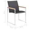 vidaXL Garden Chairs 2 pcs Textilene and Stainless Steel Grey