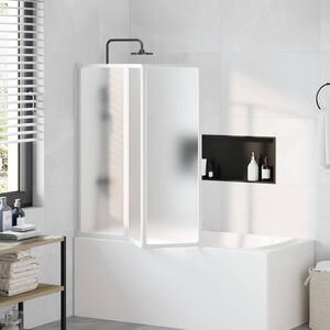 Shower Bath Screen Wall 117 x 120 cm 3 Panels Foldable