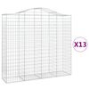 vidaXL Arched Gabion Baskets 13 pcs 200x50x180/200 cm Galvanised Iron