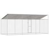 vidaXL Dog Cage with Roof Silver 600 x 200 x 256 cm Steel and PE