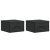 vidaXL Wall-Mounted Bedside Cabinet 2 pcs Black 34.5 x 33 x 20 cm