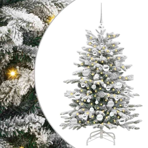 vidaXL Artificial Hinged Christmas Tree White 120 cm PE and PVC