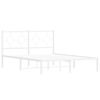 vidaXL Metal Bed Frame without Mattress with Headboard White 140x200cm