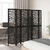 vidaXL Room Divider 6 Panels Black Solid Wood Paulownia