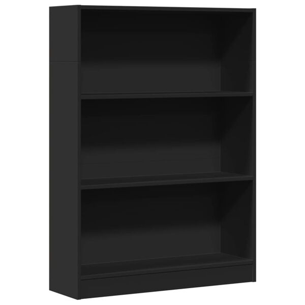 vidaXL Bookcase Black 80x24x109 cm Engineered Wood