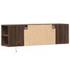 vidaXL TV Wall Cabinet with LED Lights Brown Oak 135x31x39.5 cm