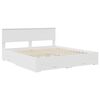 vidaXL Bed Frame with Headboard White 180 x 200 cm Engineered Wood