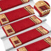 vidaXL Stair Mats Self-adhesive 15 pcs 65x21x4 cm Red