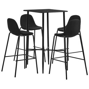 vidaXL 5 Piece Bar Set Fabric Black